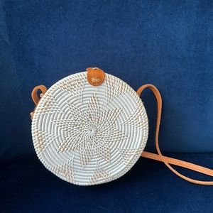 Bamboo straw cross boho body bag from Bali